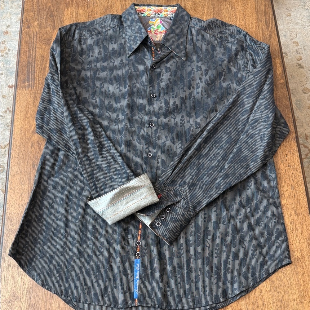 Robert Graham Black Geometric Pattern Shirt